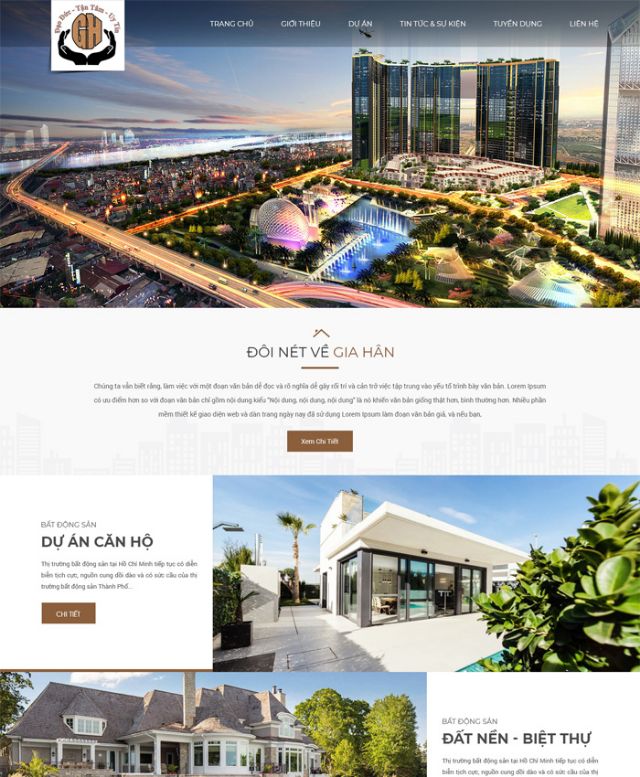 Mẫu thiết kế website cho dự án bất động sản lớn