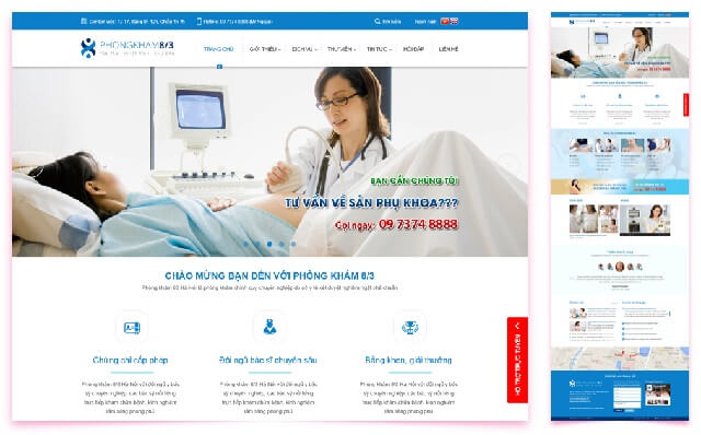 Website dành cho phòng khám chuyên tư vấn thăm khám về sản phụ khoa